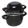 Belly Style BLACK ENAMEL MUSSEL POT 2 LITRE, 18X12CM